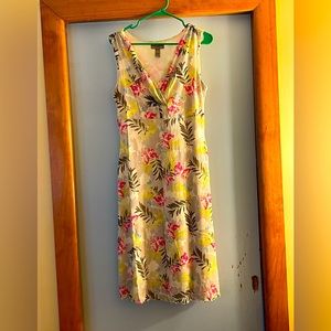 🔥HOST PICK🔥 i.e. MED Midi Tropical Floral w/Occ Butterflies, Lined neck to hem